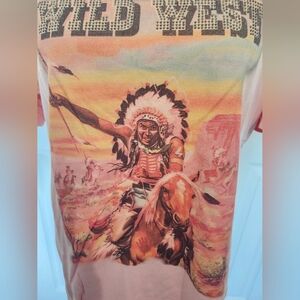 American Bling By Montaba West XXL Pink Short Sleeve "WILD WEST" Tee